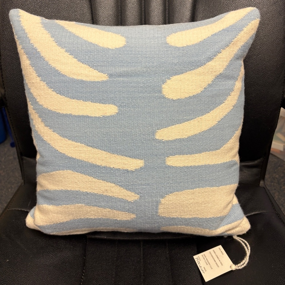 Jonathan Adler Pillow in Signature Zebra Pattern, Wool, 16”x16”, NWT